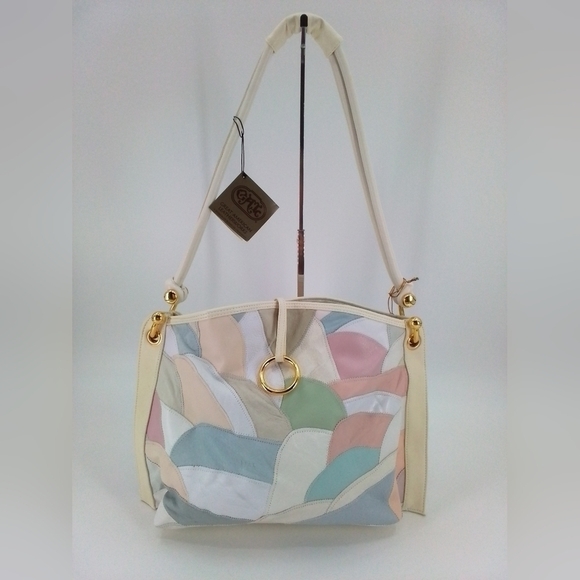 Great American Leatherworks Handbags - NWT Great American Leatherwork Pastel Patchwork Shoulder Hand Bag Satchel Purse